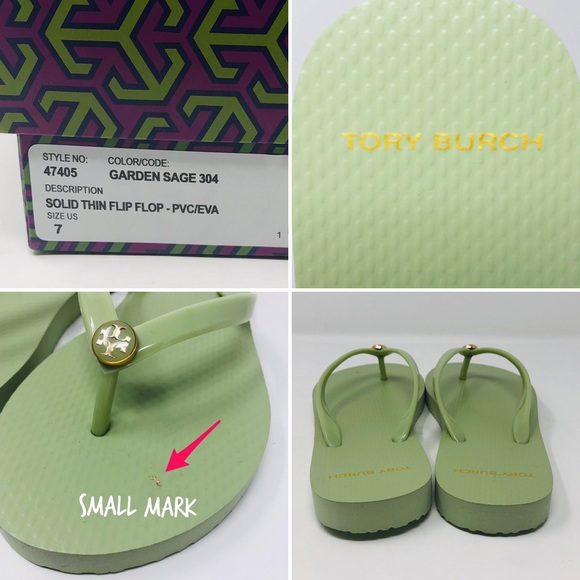 ❌SOLD❌TORY BURCH THIN FLIP FLOPS - GARDEN SAGE SZ7 - Picture 7 of 8
